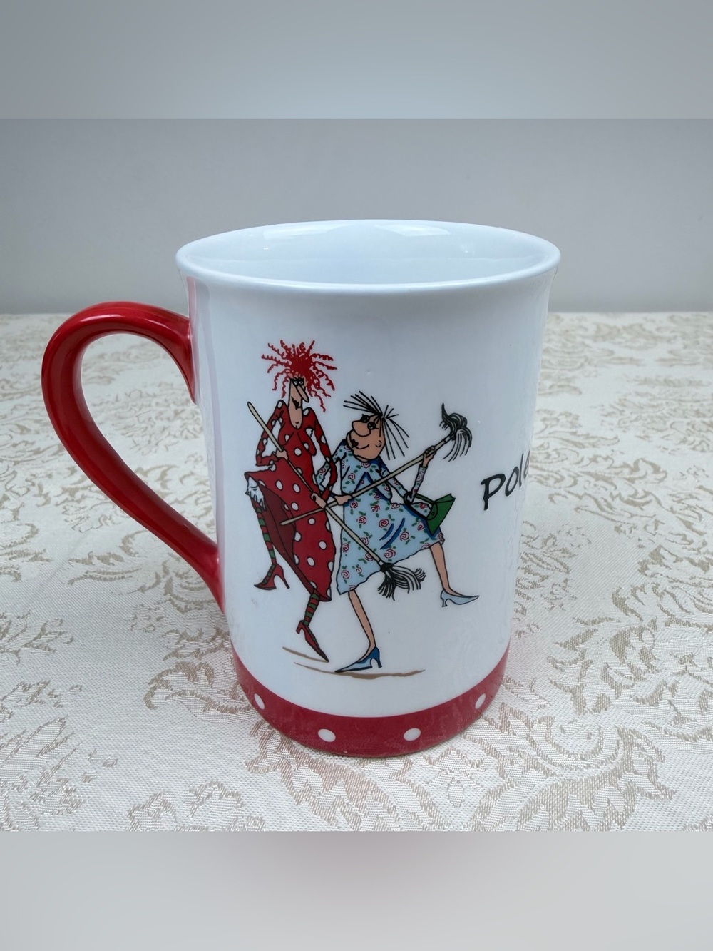 Russ White Ceramic Mug, Pole Dancing, Joke, Skinny Card Company